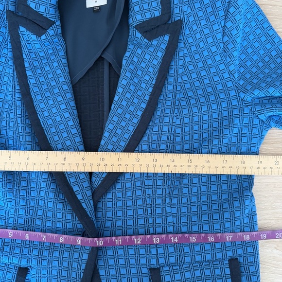 Cabi Medium Scholarship Blazer Blue Checkered Jacquard Knit Fall Career Office - Picture 8 of 10